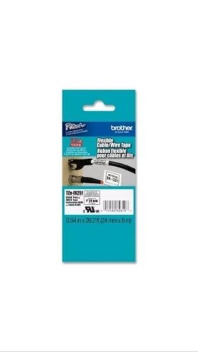 Brother TZE-FX251 24mm Black on White Flexible ID Label Tape TZEFX251 TZFX251