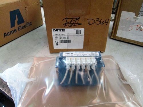 MTE 3 Phase Reactor #RL-00102 IP20 600V 50/60 Hz 1 Amps AC (NIB)