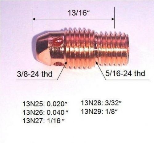 TIG Parts Collet Body Welding Replacement 10 Pack Set Metal Arc Gas Welder Torch