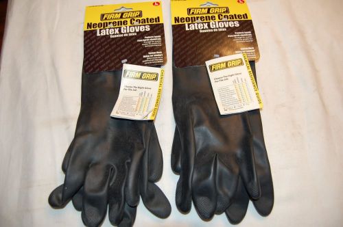 Two pairs of firm grip neoprene coated latex gloves size large for sale