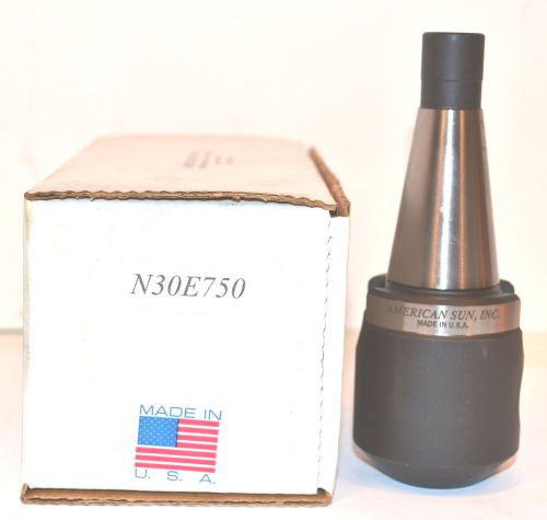 NOS American Sun USA 3/4&#034; 30 TAPER  END MILL Endmill HOLDER ARBOR #N30E750