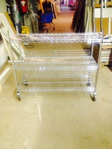 Commercial METRO Racks 3 Tier Rolling Used Store Fixture Deli Restaurant Shelves