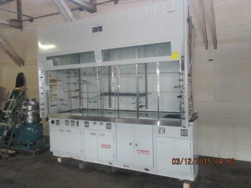 10 FOOT KEWAUNEE LABORATORY FUME HOOD WITH FLAMMABLE CABINETS