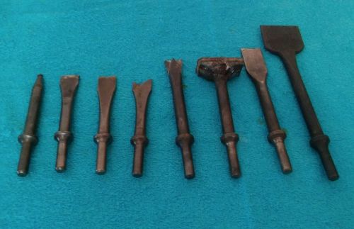 Lot #55 - 8 air hammer chisel scrapper attachments tools mechanics mixed