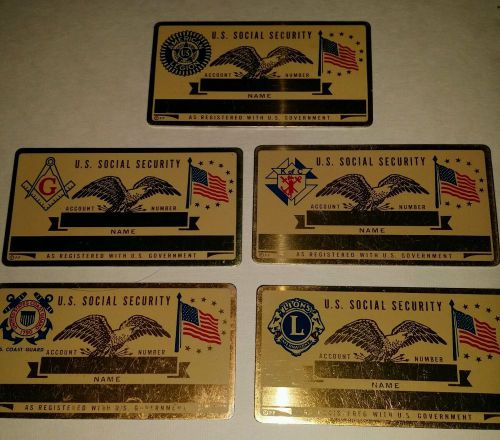 Metal social security id card us veteran custom engraved lot of 11 rare!! for sale