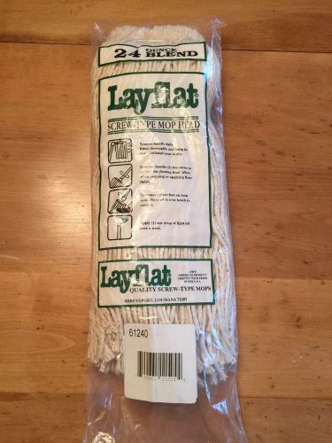 Layflat Screw-Type Regular Cut-End Blend Wet Mop Head, 24 oz, White #61240