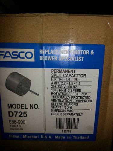 FACSO PERMANENT SPLIT CAPACITOR MOTOR 1/4-1/6-1/8 HP 208-230v D725