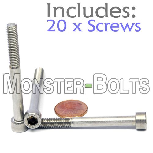 M6 x 60mm – Qty 20 – DIN 912 SOCKET HEAD Cap Screws - Stainless Steel A2 / 18-8