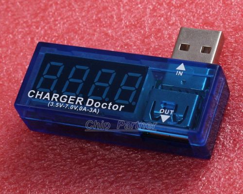 Blue usb current tester detector ampere meter 3.5v-7v 0a-3a for sale