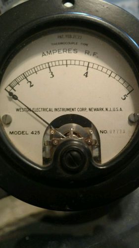 Wwii panel meter gauge weston rf amperes 0-5 thermocouple type radio militaty for sale