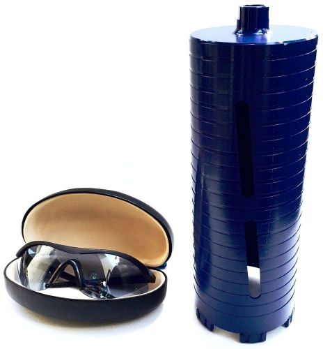 2pk 4&#034; dry laser welded core bit with 2 free safety glasses in case for sale