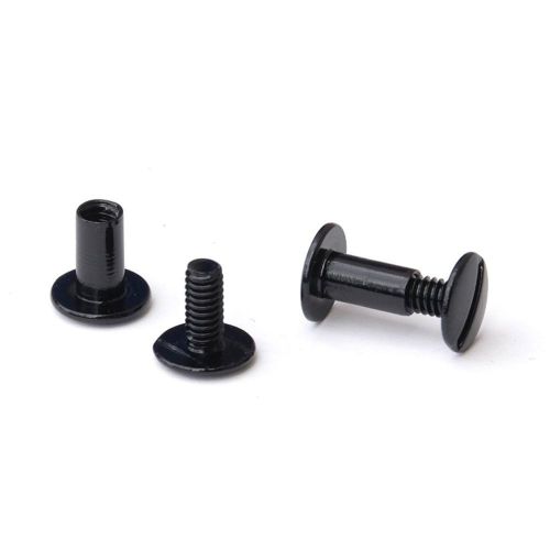 TruBind 3/8-Inch Black Aluminum Chicago Screws 100 Sets (SPB0308)