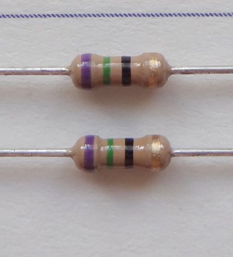 50 pcs 3.3M (3M3)  ohm 1/4W, 5% carbon film resistors.