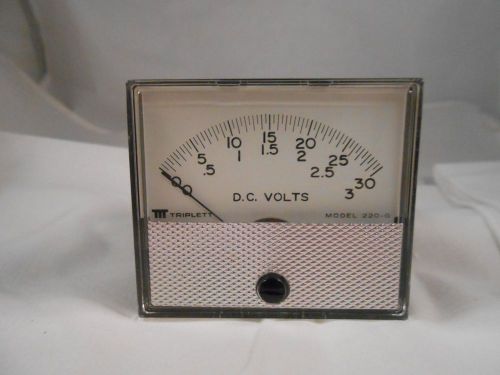 220G-0-3-030VDC TRIPLETT  DC VOLTS DUAL METER   NEW OLD STOCK 2 3/4&#034;