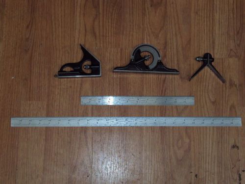 Starrett combination square 24&#034; &amp; 12&#034; rule square head center finder protractor for sale