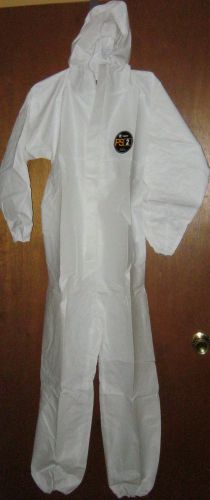 4 white tyvek disposable coveralls with hood front zip size m (new) for sale