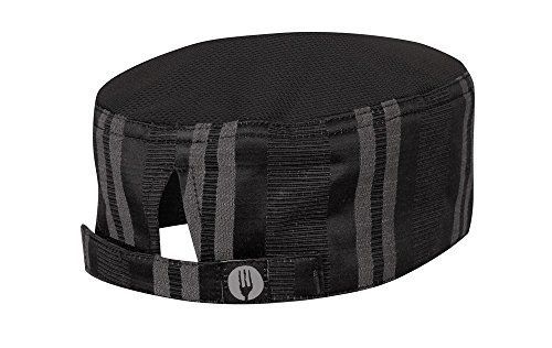 Chef Works HB003-BGY-0 Presidio Cool Vent Beanie, Black/Grey