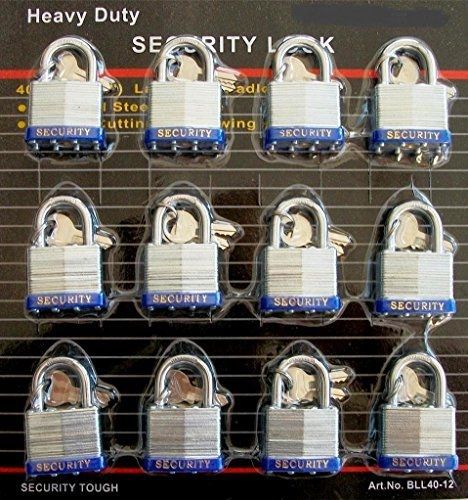 samcomorg 30 mm Padlock - 12 pc keyed alike -1 &#034; padlocks