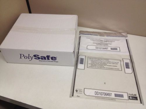 CASE of 250 PolySafe 15&#034; x 20&#034; Security Cash Deposit Transfer Bag Tamper Evident