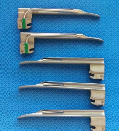 SunMed Greenline Laryngoscope Blade Miller 2 Fiber-Optic #5-5233-02 LOT OF 5