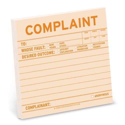 Knock Knock Complaint - Sticky Note