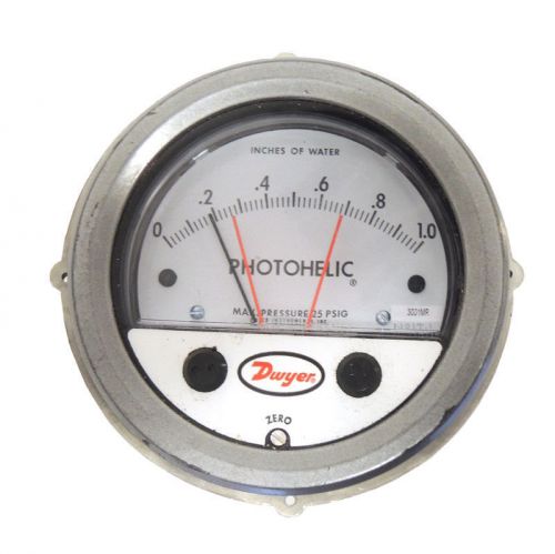 Dwyer 3001mr photohelic 4&#034; water pressure switch / gauge 24vd 1/8&#034; npt / qty for sale