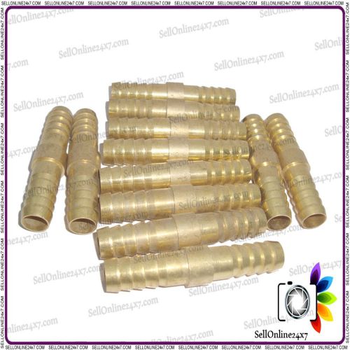 (1/2 inches) 12x metal brass hose joiner barbed connector air fuel water pipe for sale