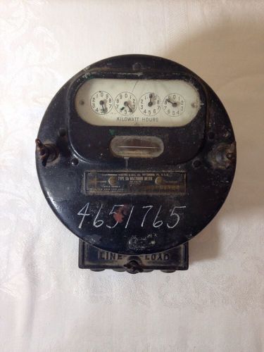 Vintage westinghouse type oa watthour antique electric utility iron power meter for sale