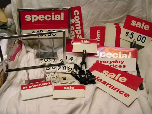 Vintage RETAIL SIGN KIT With Frames &amp; Holders