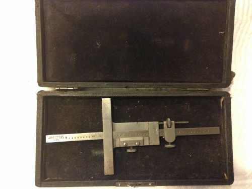 Vintage Brown and Sharpe No. 600 Vernier Depth Gage Gauge with case