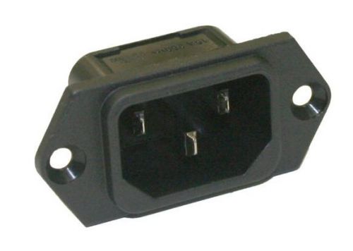 Interpower 8301213 IEC 60320 C14 Screw Mount Power Inlet with Quick Disconnects