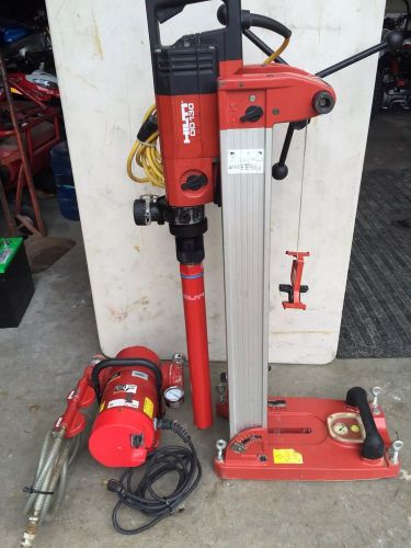 Hilti diamond drilling tool dd 130 core drilling w stand &amp; vacuum pump new bit for sale