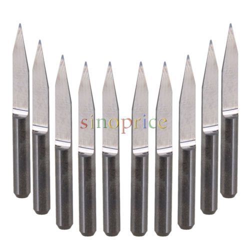 10pcs 1/8&#034; Shank 0.2mm Carbide Engraving Bits Router Sculpture Carving CNC Tool