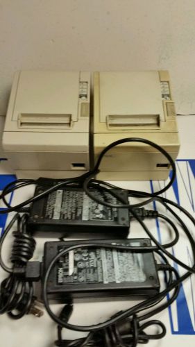 EPSON TM-T88 MODEL M129ATHERMAL RECEIPT PRINTER w/ SERIAL/RS232 WHITE LOT OF TWO