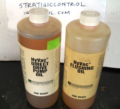 HYVAC DIRECT DRIVE VACUUM PUMP OIL 93051-002 &amp; FLUSHING OIL 93060-001  QUARTS