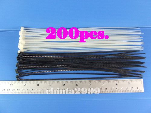 200PCS. 9.5&#034;x0.1&#034;inch NYLON CABLE TIES ORGANIZERS HEAVY DUTY ZIP TIE WRAP