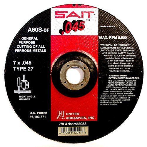 SAIT 22053 Type 27 7-Inch x .045-Inch x 7/8-Inch 8500 Max RPM A60S - General Pur