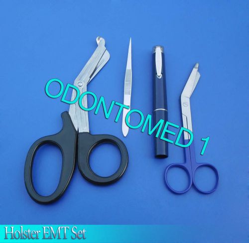 Colormed Holster Set Black EMT Diagnostic Blue Pen+Blue Lister Bandage Scissor