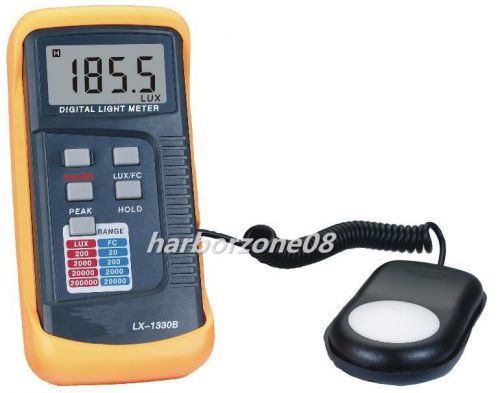 LX1330B Digital LCD 4-Range Light Level Meter 200,000 Lux Foot Candle Photo