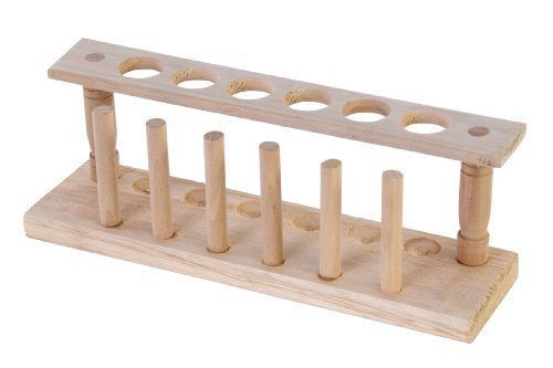 American Educational Wooden 1 Row Test Tube Rack, 6 Tube