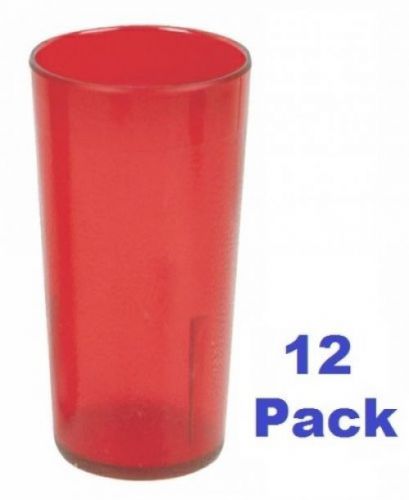 12 pack 32 oz. red tall plastic tumbler / stackable restaurant beverage cup for sale