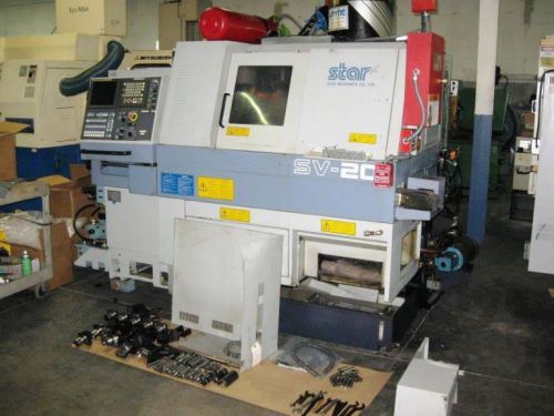 0.75&#034; dia. star sv-20 cnc swiss type lathe, fanuc 16it, fmb barloader for sale