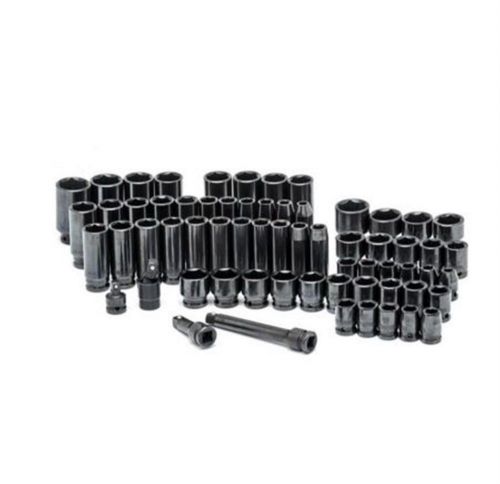 Husky 64-piece 1/2 in. drive sae metric impact socket set good quality hand tool for sale