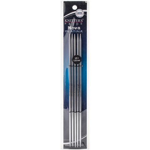 &#034;Nova Platina Double Pointed Needles 8&#034;&#034;-Size 3/3.25mm&#034;