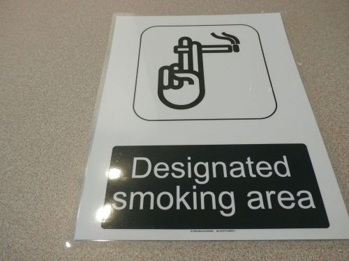 &#034; DESIGNATED SMOKING AREA &#034;    LAMINATED SIGN 11&#034; X 9&#034;