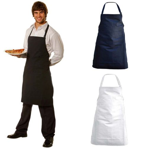 NEW MENS FULL LENGTH BIB APRON KITCHEN BAR WAITER CHEF COOK WORK MEN&#039;S APRONS