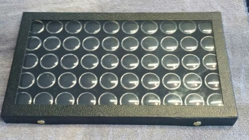 Gemstone Gem 50 Jar Display Case Black Organizer Storage Specimen Bug Coin Stamp