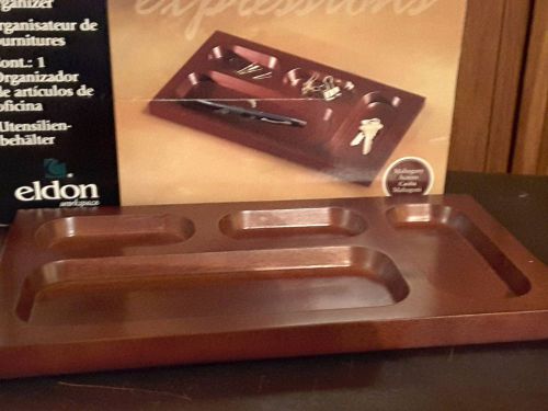 Mahogany Desk Organizer By Eldon - NIB 11&#034; x 6&#034; - Nice Gift for Dad, Husband