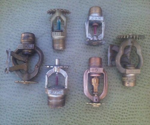 Group lot of 6 assorted vintage fire sprinkler heads collection for sale
