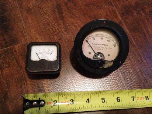 Gauge Lot of 2 Antique Vintage Industrial Volt Amp Meter Steampunk